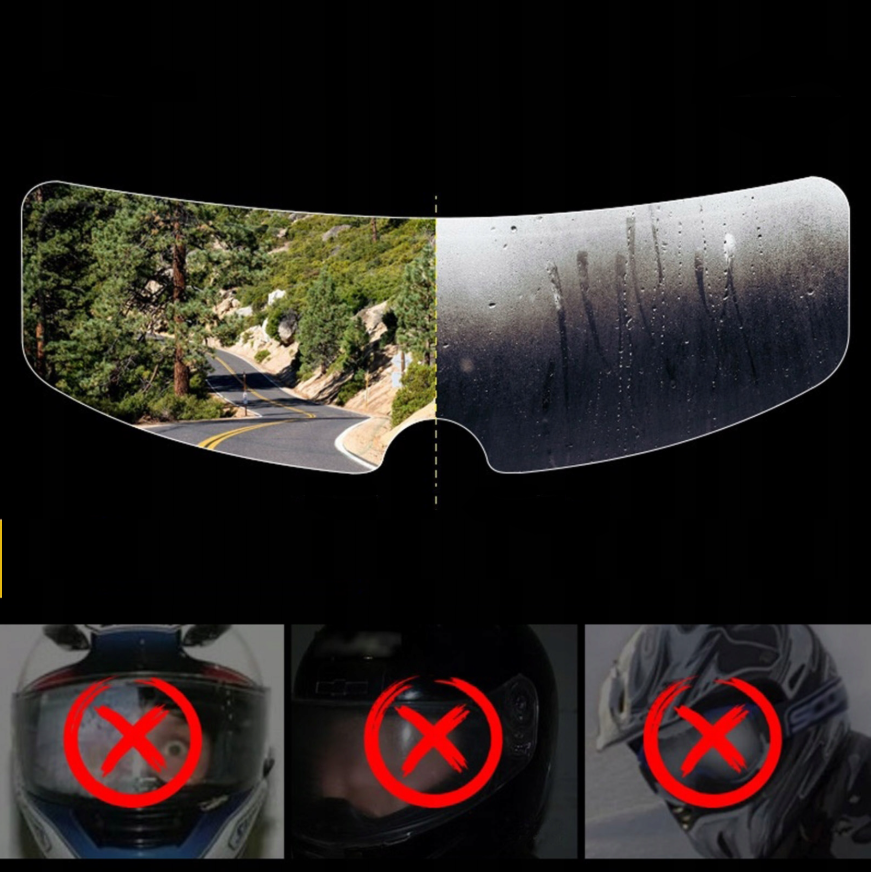 samolepky proti zahmlievaniu a dažďu na prilbu